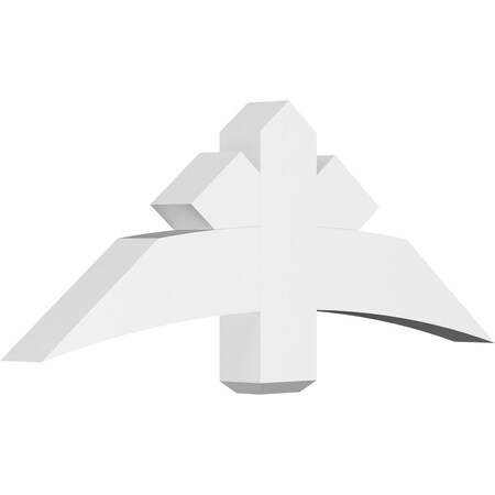 Ekena Millwork Alberta Architectural Grade PVC Gable Bracket, 48"W x 18"H x 4"D x 6"F, 9/12 Pitch GBP048X18X0406ALB00